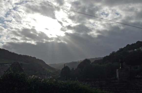View of the sky over Hebden Bridge, 12/9/11