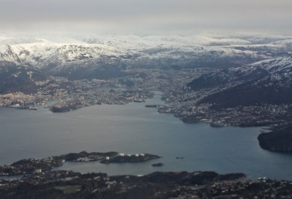 Bergen, from plane, 21/2/12