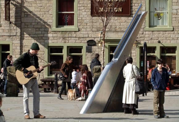 Busker in square, 18/3/12