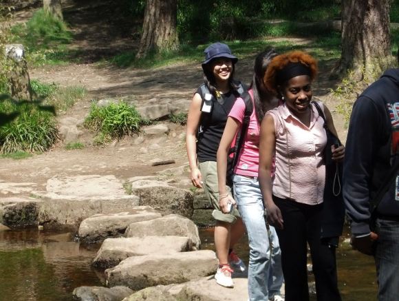 Myu on the stepping stones, 24/5/12