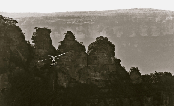 Helicopter and 3 sisters, 12/3/13