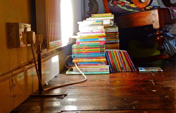 Books on floor, 4/7/13