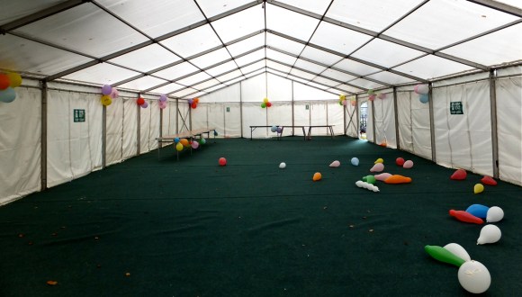 Marquee and balloons, 18/9/13