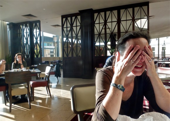 Clare at breakfast, 27/10/13