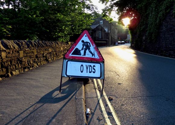 Roadwork sign, 16/7/15