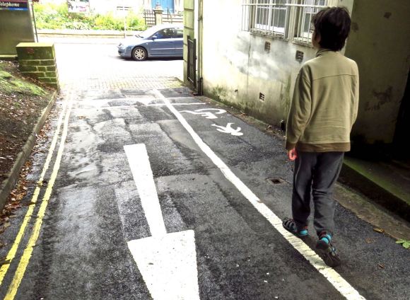Joe beside cinema, 15/8/15