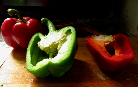 Preparing peppers, 6/5/17