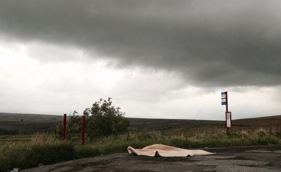 Bleak bus stop, 4/9/17