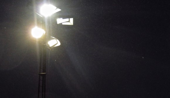 Floodlights and rain, 1/1/18