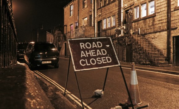 Road ahead closed, 3/1/18