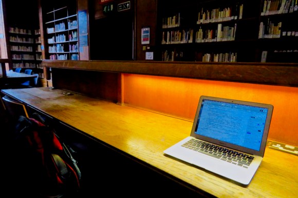 Laptop in library, 12/8/19