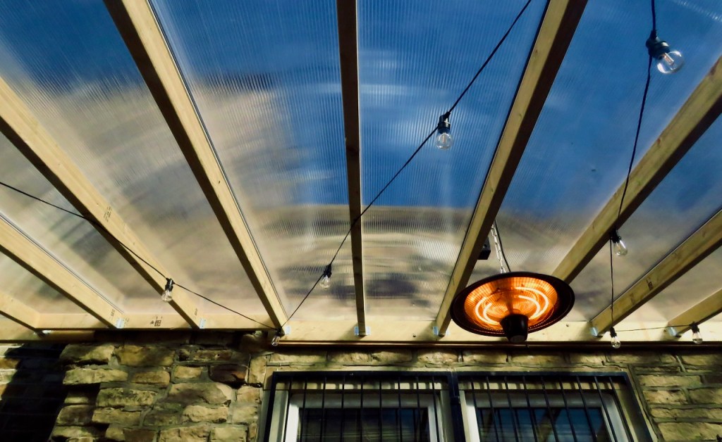 Pub awning and heater, 7/5/21