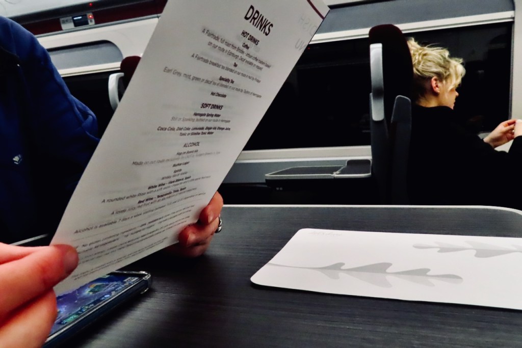 First class menu, 28/1/22