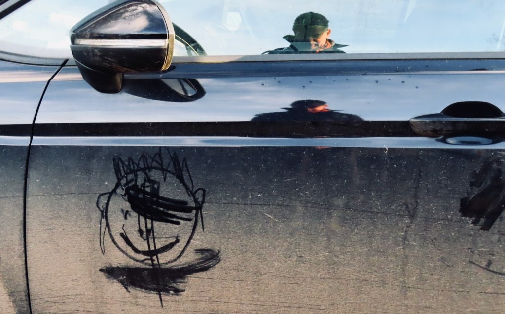 Self portrait, grubby car, 19/1/22