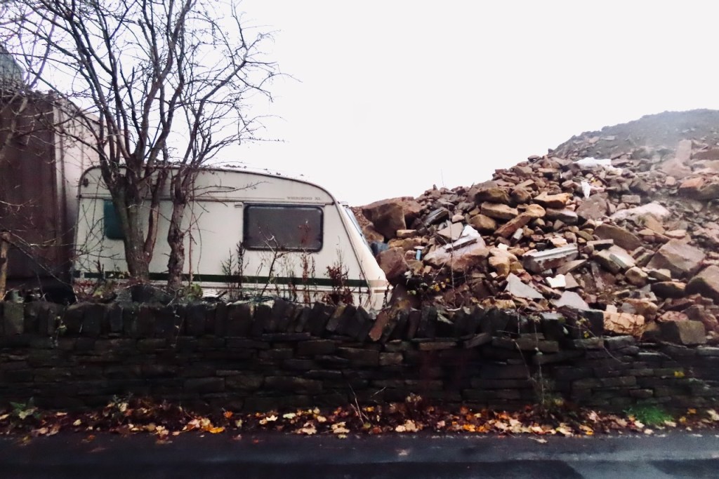Caravan and rubble, 4/12/22