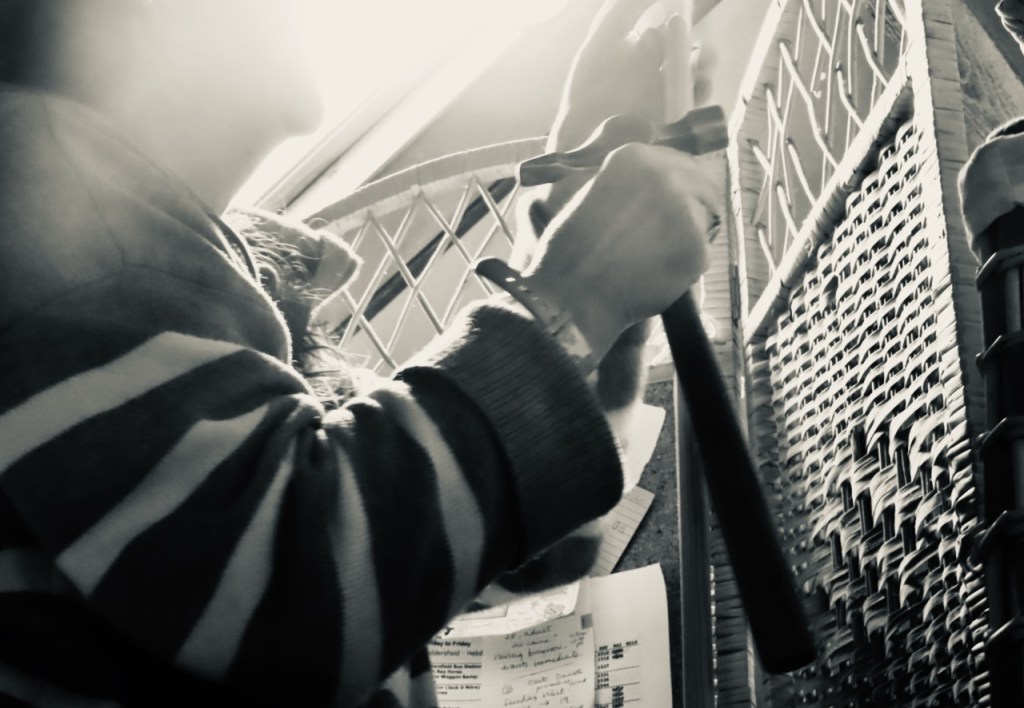 Clare with hammer, 15/3/23