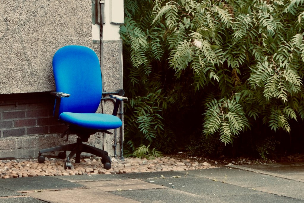 Office chair outside, 2/8/23