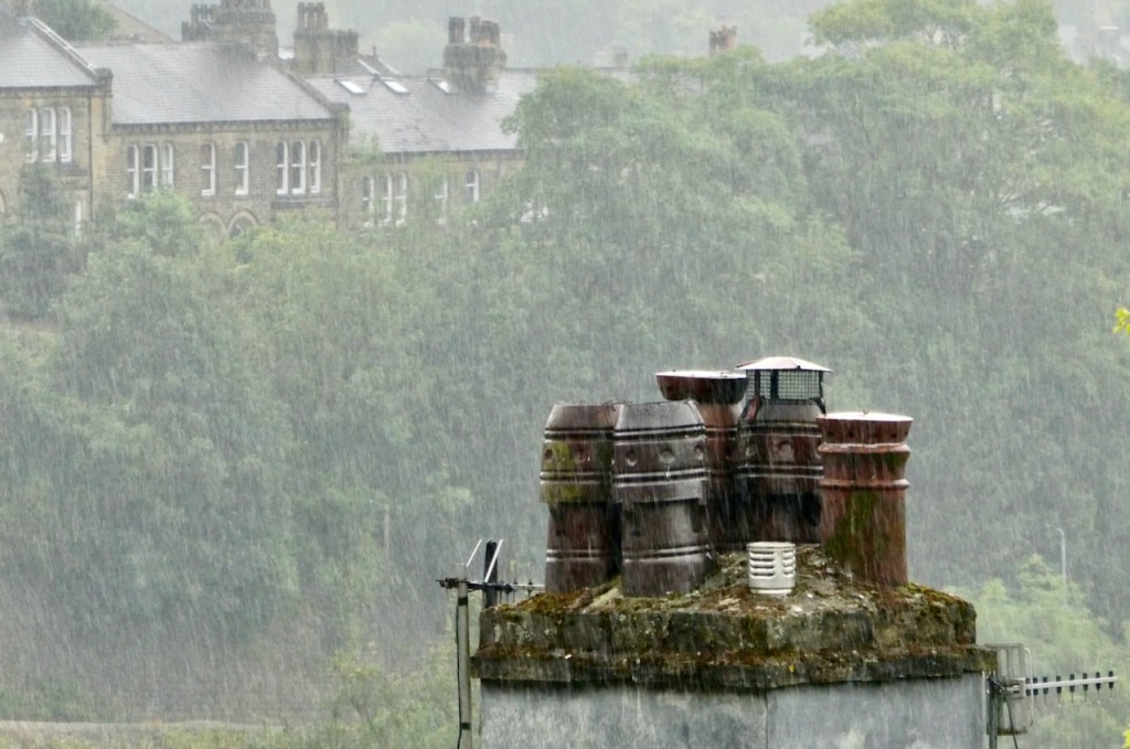 Chimneys in rain, 6/7/25